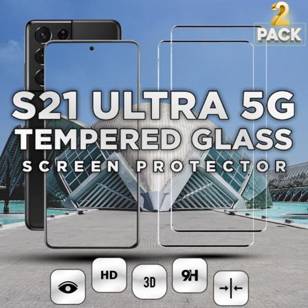 2 Pack Galaxy S21 Ultra 5g- Härdat Glas 9h - Super Kvalitet 3d