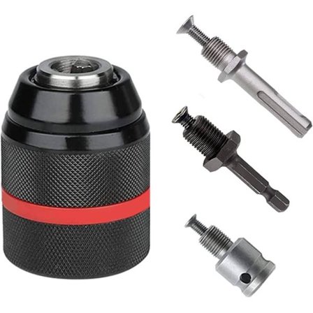 Borepatron 1,5-13mm, 1/2" 20UNF gevind, Hurtig borepatronadapter, med SDS Plus, 1/4 HEX og Impac