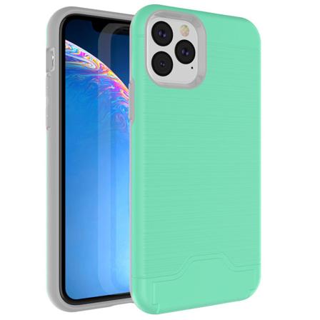 Skal med Korthållare - iPhone 11 Pro Max Grön Grön