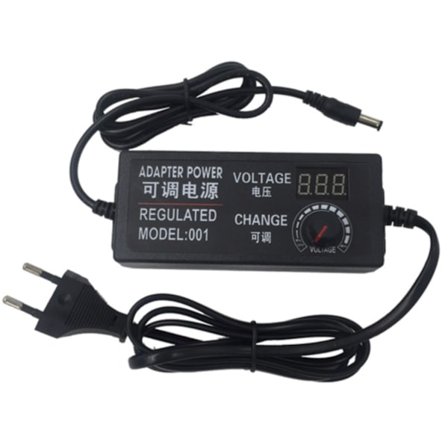 Justerbar AC til DC strømforsyning 3V-12V 5A strømforsyningsadapter Universal 12 V Volt adapter EU-plugg