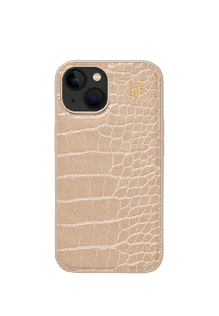 Ideal Of Sweden Vegan Leather Case Iphone - Warm Beige Croco Skal & skärmskydd 16 Pro Max