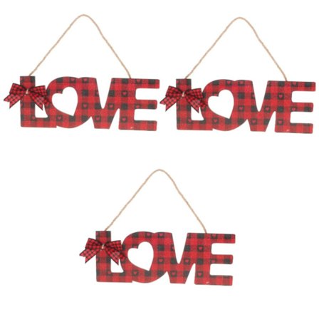 3 st kärlekshänge dekorationer Alla hjärtans dag festdekorationer Alla hjärtans dag ytterdörrsskylt Alla hjärtans dag trädgårdsskyltar Kärlek trä 