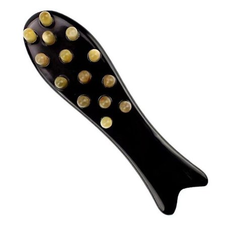 Healifty Ox Horn Comb Head Massager Guasha Massage Tool Scraping Comb Acupuncture Therapy Trigger Point Treatment For Neck Eyes Face