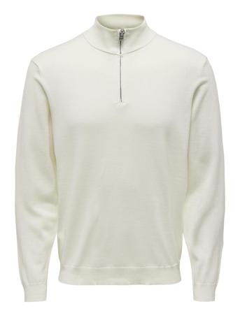 Onswyler Life Ls Half Zip Knit Knitwear Half Zip Pullover Beige ONLY & SONS*Betinget Tilbud