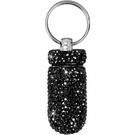 Bærbar pilleæske pillebeholder vandtæt pilleholder med nøglering Bling pilleæske medicindispenser flaskeopbevaring til udendørs campingrejser