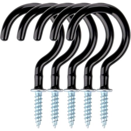 30 kpl ruuvikoukkuja ripustuskoukkuja kuppeja ripustuskoukkuja muovipinnoite musta 20mm