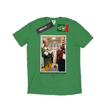 Elf herr OMG Santa foto T-shirt M irländsk grön