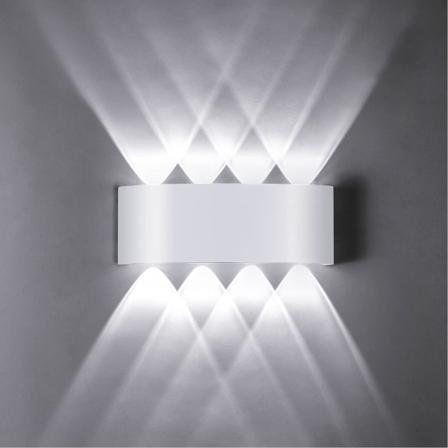 8W LED væglampe, 6000K koldt hvidt lys, IP65 vandtæt væg L