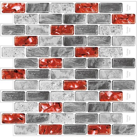Marmor selvklæbende stænkplade til køkken, 10-ark klæb på stænkplade