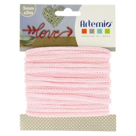 Trikotinsnor - ARTEMIO - 5 Meter - Farve Rosa - 5mm