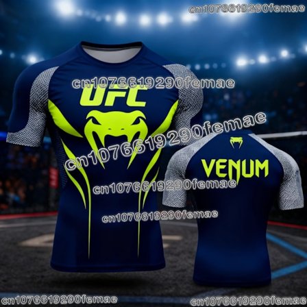 UFC-taistelija T-paita miehille 3D-painatuksella, lyhythihainen O-kaula-aukko, kuntoilusali, treeni, rento toppi kesän urheiluun, katumuoti