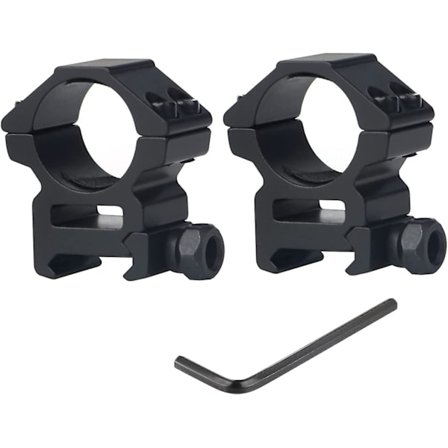 25,4 mm 1" Kikkertfeste Dobbelt Ringer Klar Midtprofil Kikkertfeste 20 mm Picatinny Weaver Høydejusterbart Feste