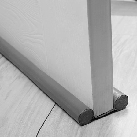 (Grå) 96cm dobbelt isolert dørbunntetning 10cm isolert dørflens (B) fleksibel dørbunntetning, dørstopper dobbelt isolert dørbunntetning