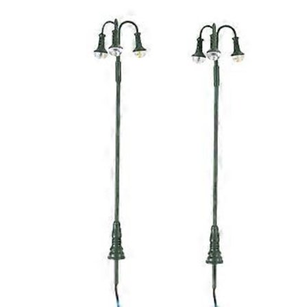 2 stk. DIY Sandbord Gårdlamper Gadelampe Modeller Jernbane 3-hoved Lampe Modeller