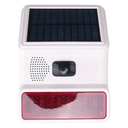 Trådlös Solar Strobe Alarm Ljud Ljus Blixt Utomhussiren för 433MHz GSM WiFi System Hem Gård