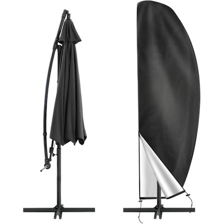 Parasollskydd för Fristående Parasoll Ø 2-4m, 210D Oxford Skyddande Överdrag för Parasoll med Förvaringsväska, 265*40/70/50CM - Svart