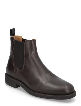 Slhjoseph Leather Chelsea Boot Noos Chelsea-saappaat Bootsit Brown Selected Homme