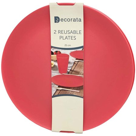 Genanvendelige Tallerkener Rød Decorata