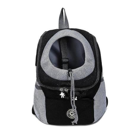 Rygsæk til kæledyr - Åndbar rejsetaske til skulderen Black 30x34x16 cm