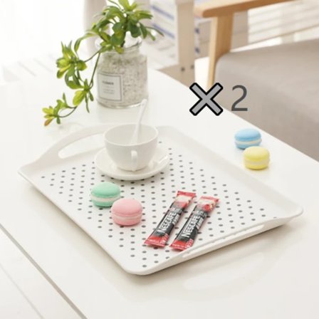 Serveringsbakkesæt – Skridsikre skødebakker med gribehåndtag, ideelle til madlavning, te, morgenmad i sengen – Plastbakke til stabil spisning