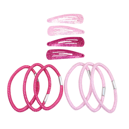 Complement Kids Hårspännen Och Hårsnoddar Med Glitter Accessoarer Unisex Rosa