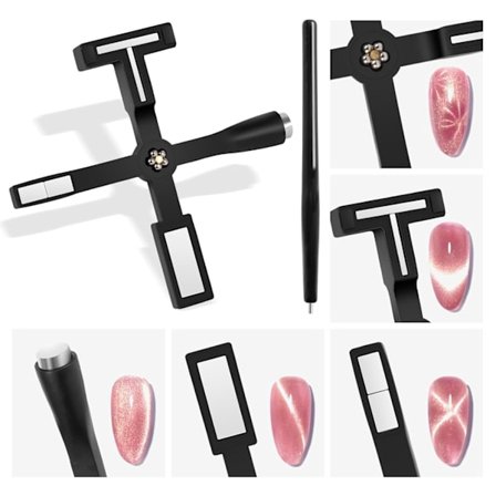 Cat Eye Polish Magnet Set 2025 5 i 1 Multifunktionell Cat Eye Nagelmagnet för Naglar Enkel Användning Magnetverktyg för Gel Nagellack 3D Magnetisk 