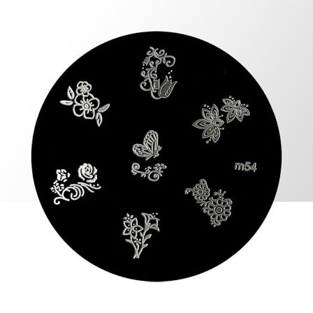 Stempelplade - Negledekorationer - m54 - Rund