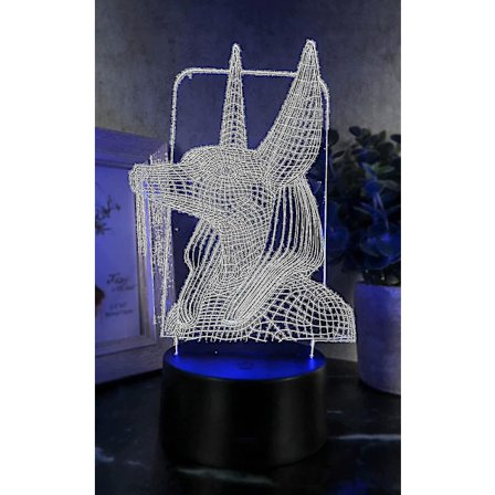Wekity Muinainen egyptiläinen haudan jumala Anubis sakaali koira kaiverrettu kirkas akryylilasi LED-yövalo Kohteliaisuus Monivärinen yövalo USB