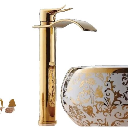 Badrumskran, Guld Finish, Vattenfall Design