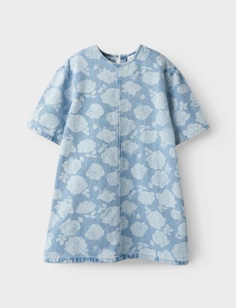 name it Nkfsilla Dnm Ss Dress 2121-Za H - Blue - 146