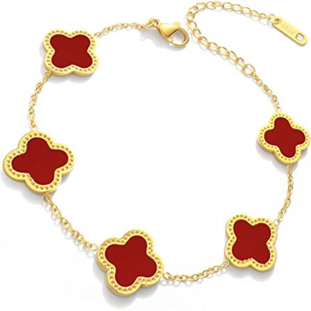 Rød Fashion Link Armbånd for Kvinner, Søte Enkle Armbånd Jewelr