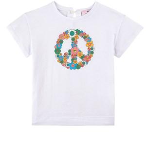 Monnalisa White Peace Logo T-Shirt 36 Months - Tops - 36 months - White