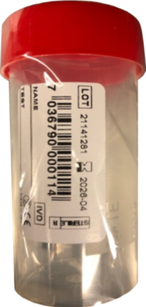 Jahpron Urinprøveglass m/lokk, 60 ml, 1 stk.