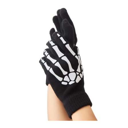 Halloween Glow - in - the - Dark Skelett Fingerlösa Handskar - Unisex Goth Emo Tillbehör för Kvinnor, Män, Vuxna, Perfekt för Kostym