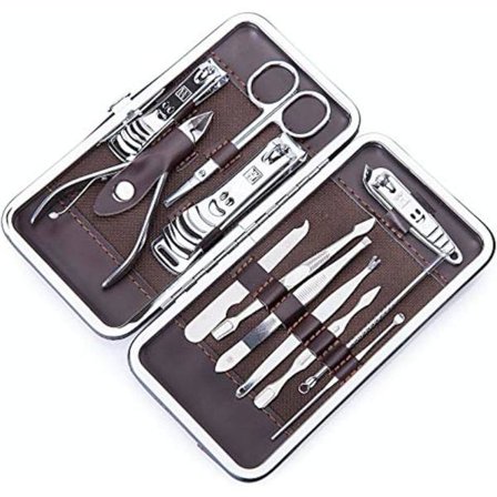 Neglepleje Manikursæt - 12 dele - Pedikyr Negleklipper Neglebåndstang