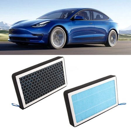 2 stk. Kabine Luftfilter med Aktivt Kul Bil Aircondition Indtag Filter Tilbehør Udskiftning til Tesla Model 3 Y