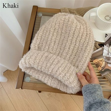 Strikket Hue Beanie Hatte KHAKI