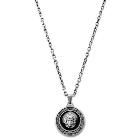 Obelius | Vintage náhrdelník Medúza tondo stříbrné barvy pro muže - Ocelové řetízky