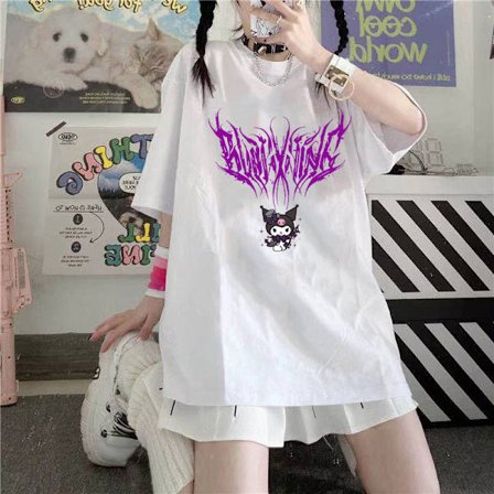 Kuromi T-shirt Hip Hop Graffiti T-shirt Loose Fit vit