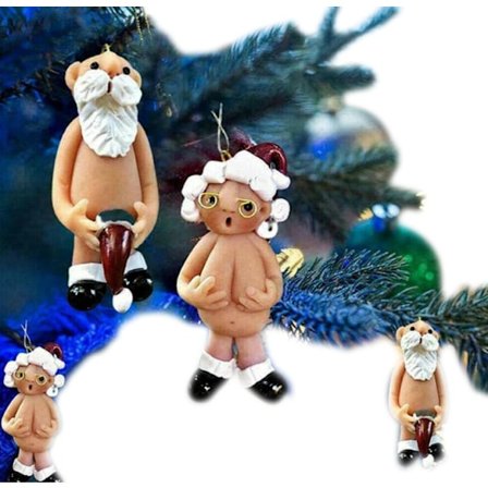 Nøgen Julemand Fræk Sjov Juletræspynt Mænd