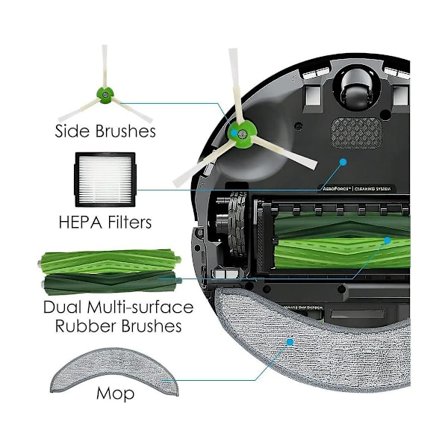 Tillbehörssats med 16 delar för Combo J7+ robotdammsugare - Gummiborste, HEPA-filter, Sidoborste, Mopp