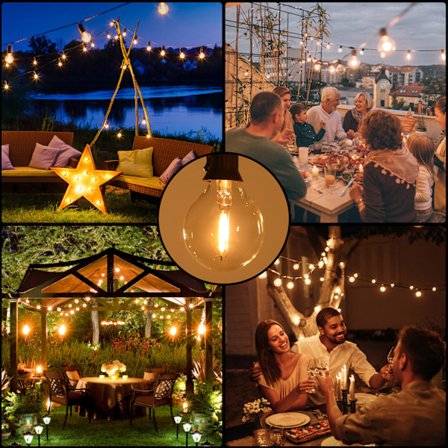 AC230V Globe LED G40 Pære Lampe 25 Pakning E12 Base Sokkelholder IP44 Vannbestandighet Varm Hvit for Lyslenke Hjemmefest Dekor Bryllup