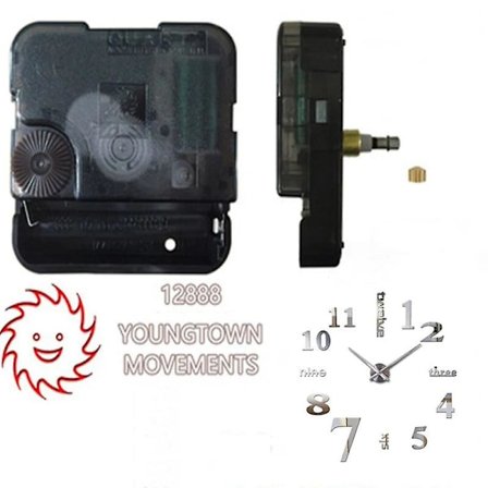 Young Town Quartz 12888 Stort dreiemoment DIY veggklokkebevegelse Stille veggklokker Mekanisme Kvartsurdeler Tidtakerreparasjoner