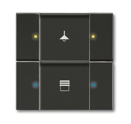 ABB 6116-0-0217 Trykknapp multifunksjon, svart 4 styrepunkter, Strømbrytere & vegguttak