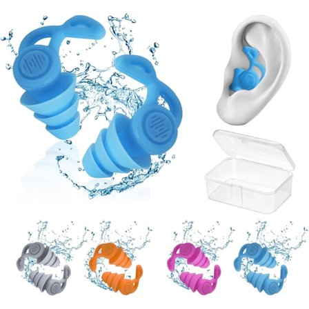 Uimarin Korvatulpat vedenpitävät, uudelleenkäytettävät silikoniset uimakorvatulpat, uimakorvatulpat aikuisille täydelliset surffaukseen, sukellukseen,
