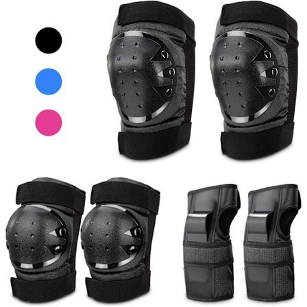 Knæbeskyttere, beskyttelsesudstyr med knæalbuehåndledspuder til børn teenager til rulleskøjteløb (sort 2)
