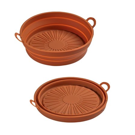 Kokoontaittuva pyöreä Airfryer-astia silikonia