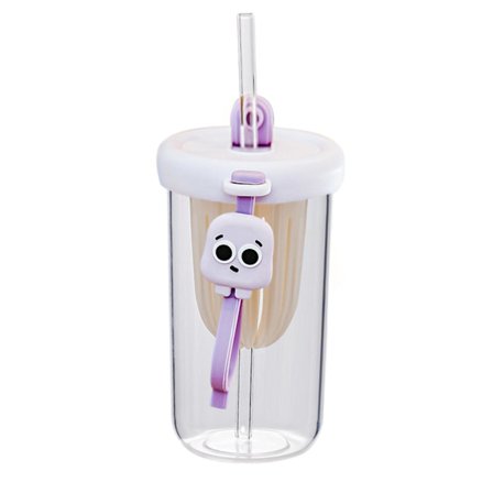 Rolig halmkopp vattenflaska med lock Vattumannen Återanvändbar Söt 500 ml bärbara dricksredskap, ny