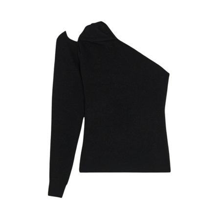 Iro, IRO Baurel Asymmetrical Sweater in Black Zwart, Dames, Maat:S,alpaca