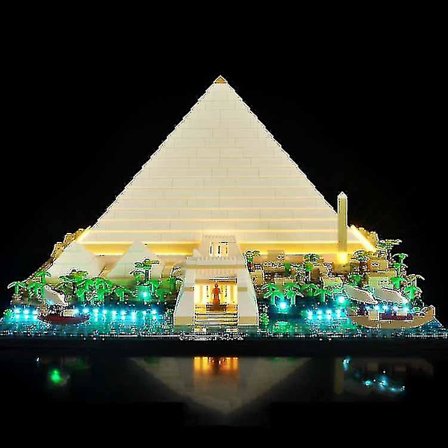 1476 stk. Den store pyramiden i Giza 21058 byggeklosser berømt modell byarkitektur gatevisning murstein sett leker gave